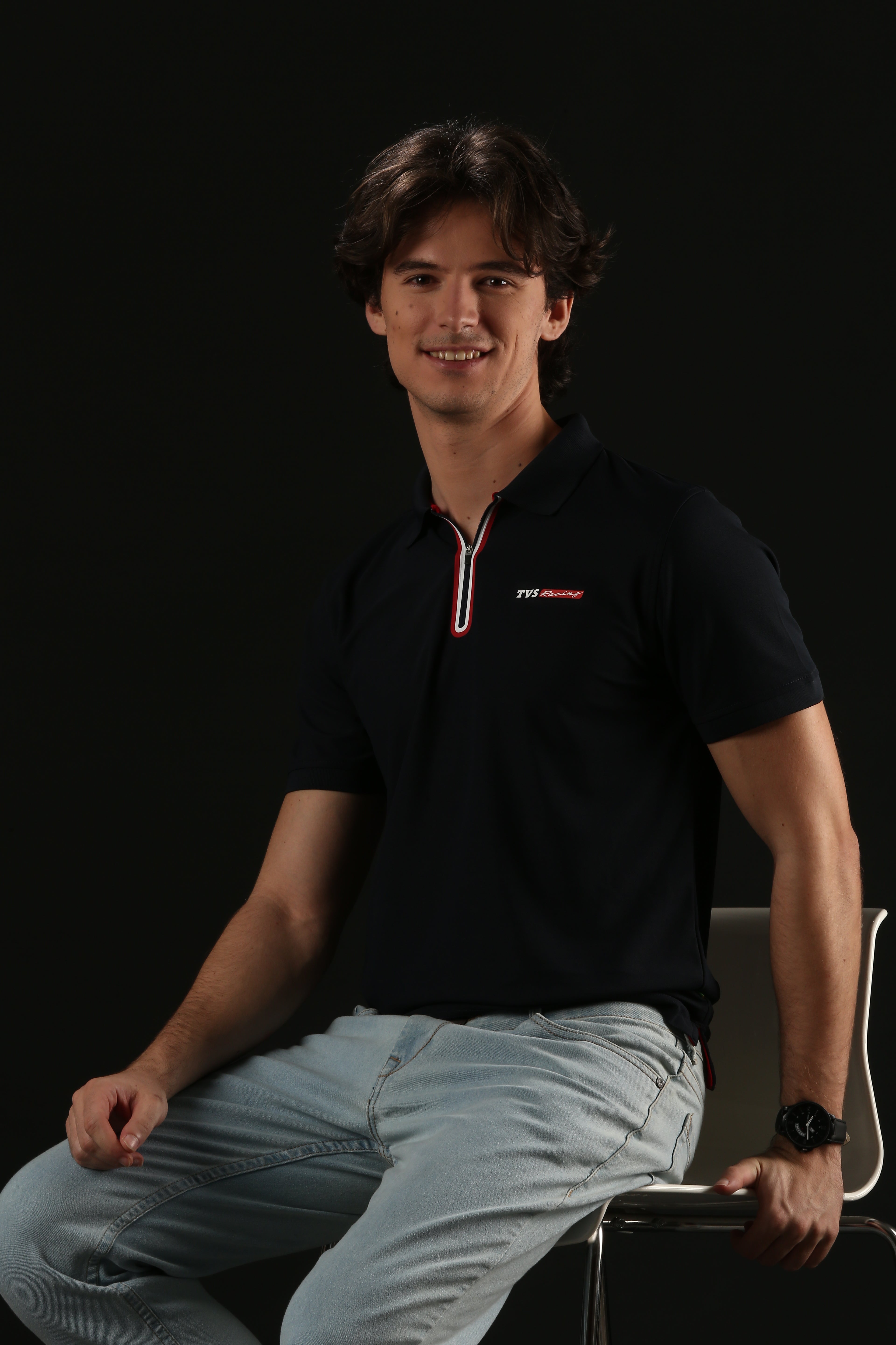 TVS Originals Racing Men’s Polo T-Shirt | 100% Polyester | Quick-Dry | Antimicrobial Finish | Zipper Placket | Reflective Branding | Lightweight Activewear | 200 GSM | Regular Fit